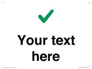 Custom plain background, green tick sign